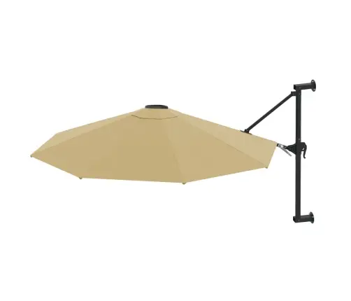 Saulessargs Ar Metāla Kātu, Pelēkbrūns, 300 Cm Vidaxl