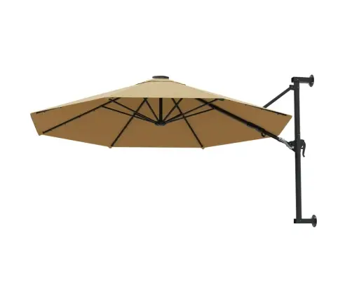 Saulessargs Ar Metāla Kātu, Pelēkbrūns, 300 Cm Vidaxl