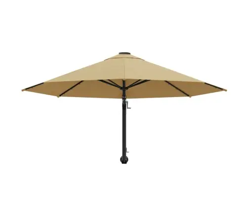 Saulessargs Ar Metāla Kātu, Pelēkbrūns, 300 Cm Vidaxl