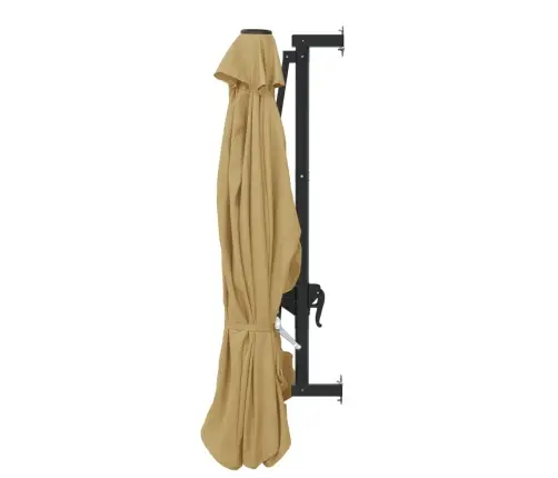 Saulessargs Ar Metāla Kātu, Pelēkbrūns, 300 Cm Vidaxl