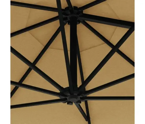 Saulessargs Ar Metāla Kātu, Pelēkbrūns, 300 Cm Vidaxl