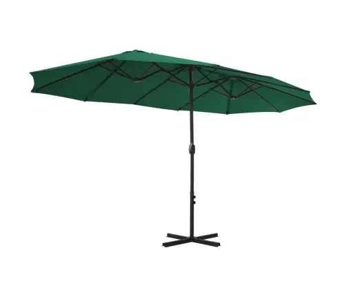 Dārza Saulessargs Ar Alumīnija Kātu, 460X270 Cm, Zaļš Vidaxl