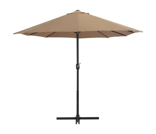 Dārza Saulessargs Ar Alumīnija Kātu, 460X270 Cm, Pelēkbrūns Vidaxl