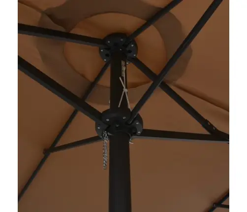 Dārza Saulessargs Ar Alumīnija Kātu, 460X270 Cm, Pelēkbrūns Vidaxl