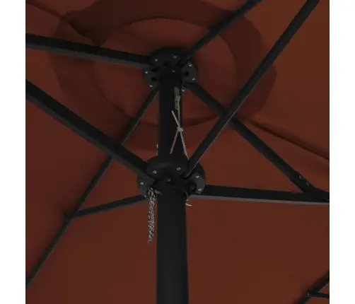 Lauko Skėtis Su Aliuminio Stulpu, Terakota, 460X270Cm