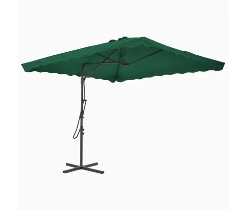 Dārza Saulessargs Ar Tērauda Kātu, 250X250 Cm, Zaļš Vidaxl