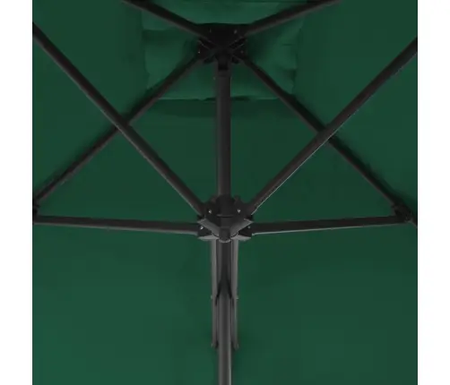 Dārza Saulessargs Ar Tērauda Kātu, 250X250 Cm, Zaļš Vidaxl