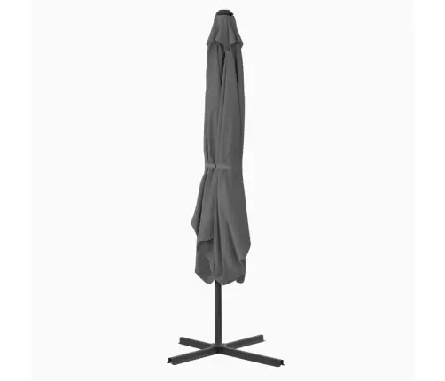 Dārza Saulessargs Ar Tērauda Kātu, 250X250 Cm, Antracītpelēks Vidaxl