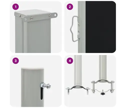 Izvelkama Sānu Markīze, 100X300 Cm, Melns Vidaxl