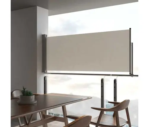 Ištraukiama Šoninė Kiemo Pertvara, Kreminės Spalvos, 100X300Cm