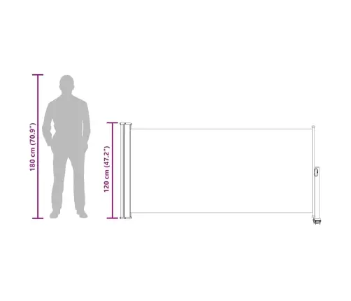 Lahtitõmmatav Terrassi Külgsein, 120 X 300 cm Kreemjas