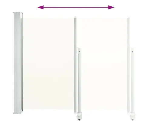 Ištraukiama Šoninė Kiemo Pertvara, Kreminės Spalvos, 120X300Cm