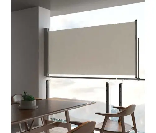 Ištraukiama Šoninė Kiemo Pertvara, Kreminės Spalvos, 120X300Cm