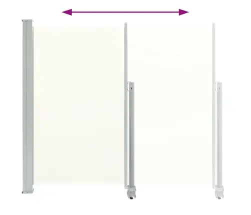 Ištraukiama Šoninė Kiemo Pertvara, Kreminės Spalvos, 140X300Cm