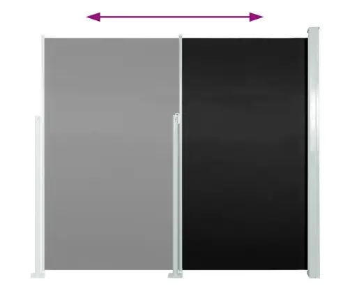 Lahtitõmmatav Külgsein, 140 X 300 cm Must