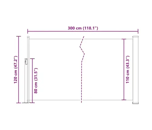 Lahtitõmmatav Külgsein, 120 X 300 cm Hall
