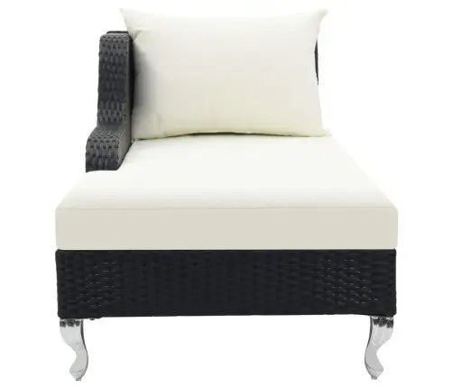 Sauļošanās Zvilnis Ar Matraci, Melna Pe Rotangpalma Vidaxl