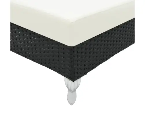 Sauļošanās Zvilnis Ar Matraci, Melna Pe Rotangpalma Vidaxl