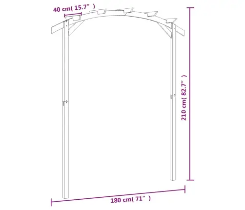 Dārza Pergola, Impregnēts Priedes Koks, 180X210X40 Cm Vidaxl