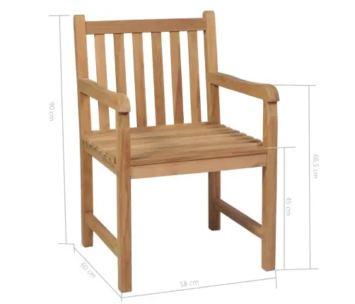 Piecdaļīgs Dārza Mēbeļu Komplekts, Masīvs Tīkkoks Vidaxl