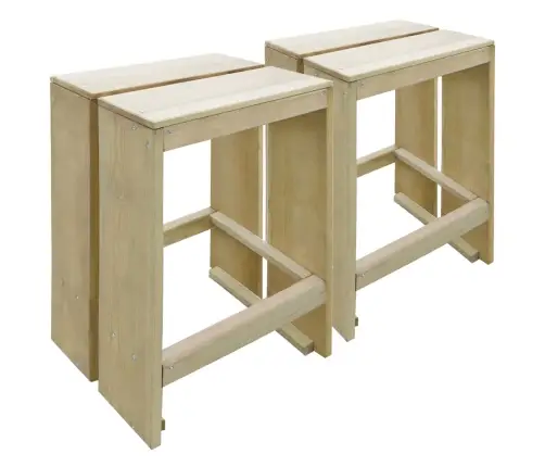 Dārza Bāra Krēsli, 2 Gab., Impregnēts Priedes Koks Vidaxl