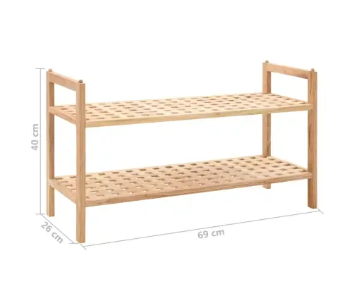 Apavu Plaukts, 69X26X40 Cm, Valriekstu Masīvkoks Vidaxl