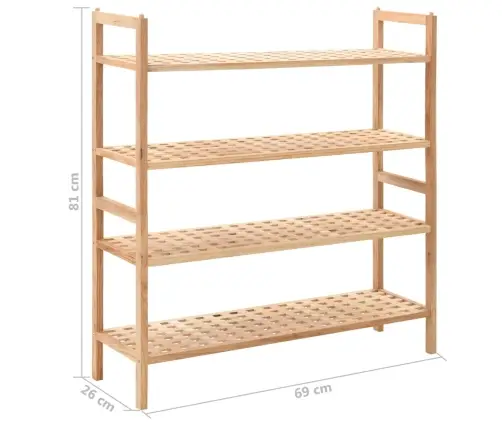 Apavu Plaukts, 69X26X81 Cm, Valrieksta Masīvkoks Vidaxl