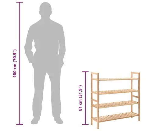 Apavu Plaukts, 69X26X81 Cm, Valrieksta Masīvkoks Vidaxl