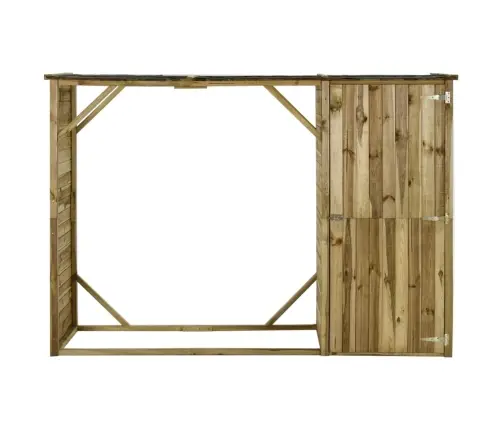 Dārza Instrumentu Šķūnis, Priedes Koks, 253X80X170 Cm Vidaxl