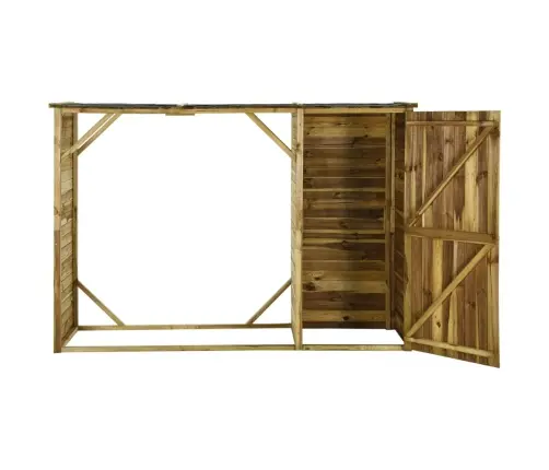 Dārza Instrumentu Šķūnis, Priedes Koks, 253X80X170 Cm Vidaxl