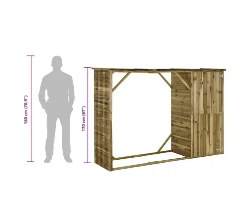 Dārza Instrumentu Šķūnis, Priedes Koks, 253X80X170 Cm Vidaxl