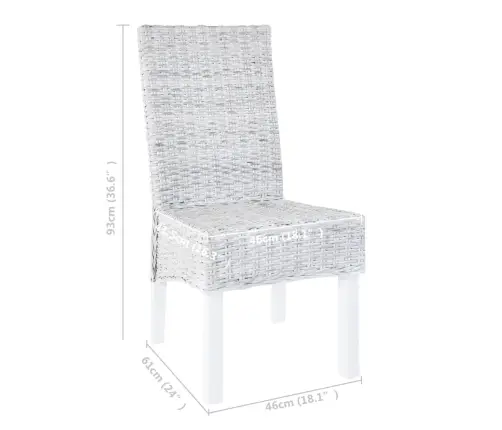 Virtuves Krēsli, 6 Gab., Brūna Kubu Rotangpalma Un Mango Koks Vidaxl