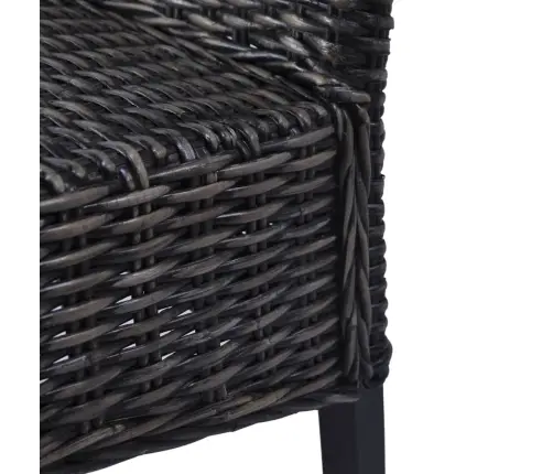 Virtuves Krēsli, 4 Gab., Melna Kubu Rotangpalma Un Mango Koks Vidaxl
