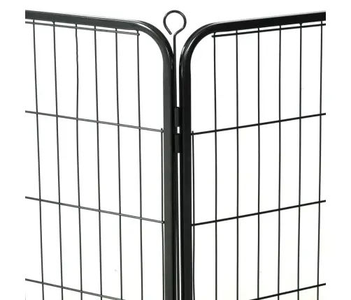 Nožogojums Suņiem, 16 Paneļi, 60X80 Cm, Tērauds, Melns Vidaxl