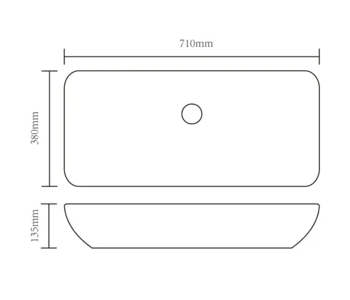 Vannasistabas Izlietne, Jaucējkrāns, Taisnstūra, Balta Keramika Vidaxl