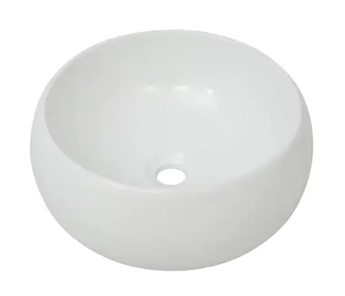 Keraamiline Vannitoa Valamu Koos Segistiga, Ümmargune, Valge