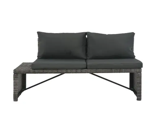 3-Daļīgs Atpūtas Mēbeļu Komplekts Ar Matračiem, Pe, Pelēks Vidaxl