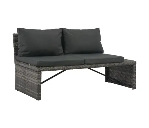 3-Daļīgs Atpūtas Mēbeļu Komplekts Ar Matračiem, Pe, Pelēks Vidaxl