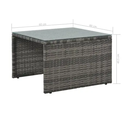 3-Daļīgs Atpūtas Mēbeļu Komplekts Ar Matračiem, Pe, Pelēks Vidaxl