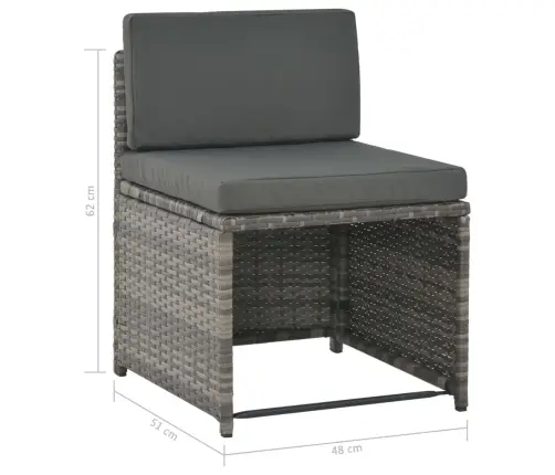 Lauko Valg. Baldų Kompl. Su Pagalv., 7D., Pilk. Sp., Polirat.