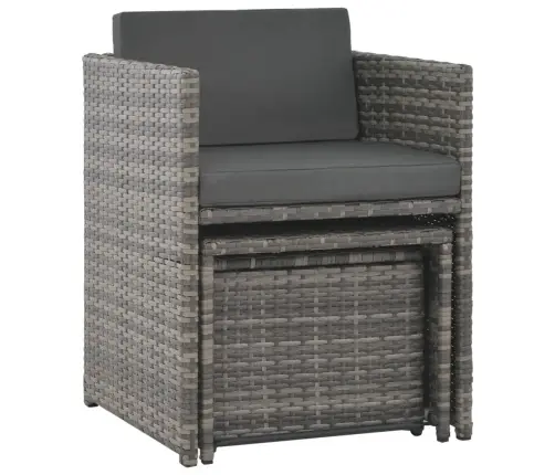 Lauko Valg. Baldų Kompl. Su Pagalv., 7D., Pilk. Sp., Polirat.