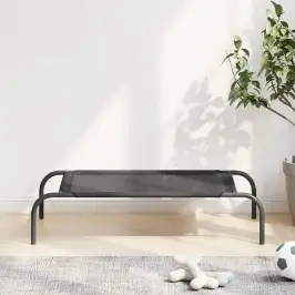 Paaugstināta Suņu Gulta, Melna, S Izmērs, Tekstilēns Vidaxl