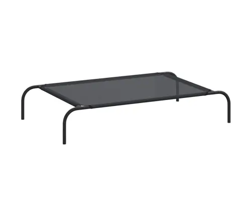 Paaugstināta Suņu Gulta, Melna, L Izmērs, Tekstilēns Vidaxl