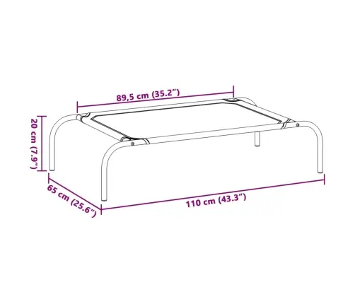 Paaugstināta Suņu Gulta, Melna, L Izmērs, Tekstilēns Vidaxl