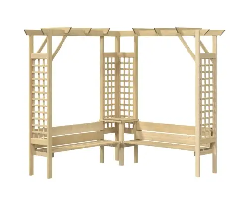 Kampinė Pergolė Su Suoliukais, Impregnuota Pušies Mediena