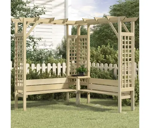 Kampinė Pergolė Su Suoliukais, Impregnuota Pušies Mediena