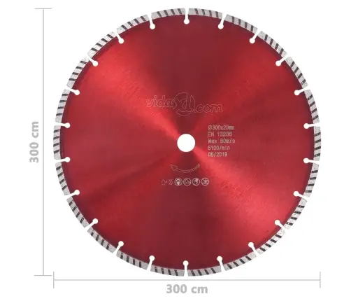 Dimanta Griešanas Disks, Ar Turbo, Tērauds, 300 Mm Vidaxl
