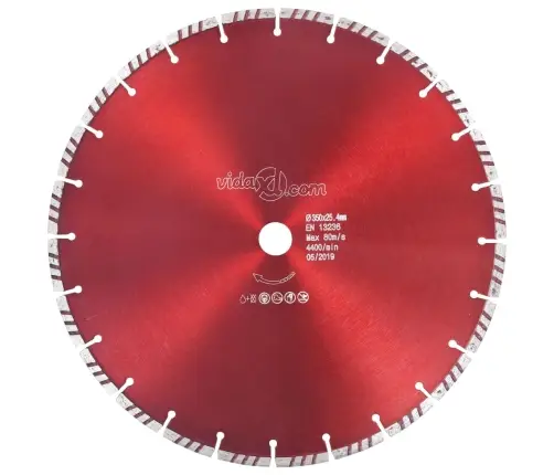 Turbo Deimantinis Pjovimo Diskas, Plienas, 350Mm