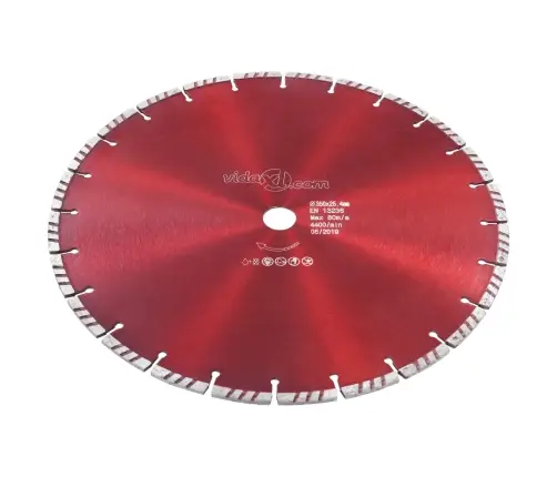 Turbo Deimantinis Pjovimo Diskas, Plienas, 350Mm