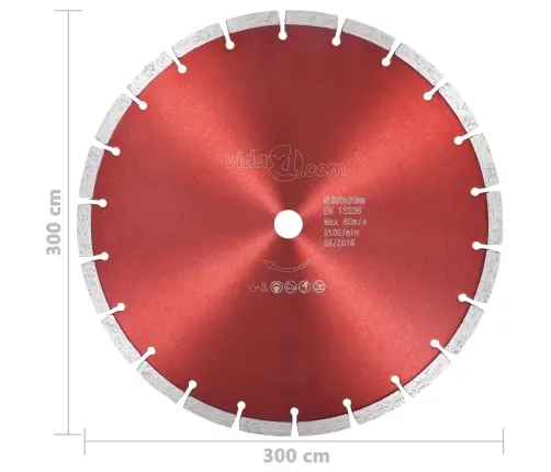 Dimanta Griešanas Disks, Tērauds, 300 Mm Vidaxl
